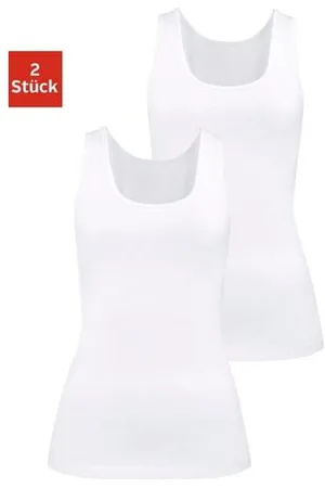 H.I.S Hemd van elastische katoen-kwaliteit, tanktop, onderhemd (Set van 2)