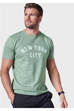john devin T-shirt Vrijetijdshirt met ronde hals en frontprint van katoenmix