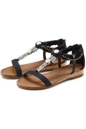 Lascana Sandalen Sandalette, zomerschoen met sieraandeel VEGAN