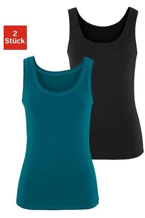 vivance collection Tanktop Elastische katoenkwaliteit gemaakt van elastische katoenen stof, strandtop (Set van 2)