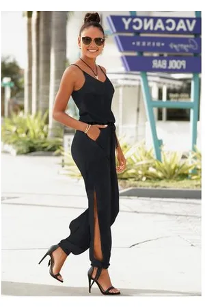 Buffalo Jumpsuit met splits aan de zijkant van de pijpen, luchtige jumpsuit, casual-chic