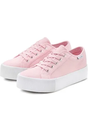 Lascana Sneakers Veterschoen, vrijetijdsschoen van textiel met plateausole