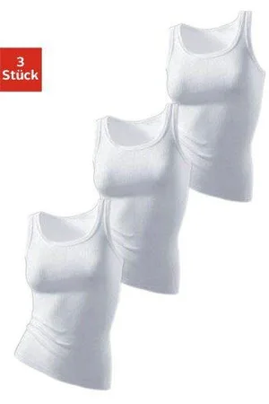 H.I.S Tanktop Zonder zijnaden van zachte ribkwaliteit van katoen (Set van 3)