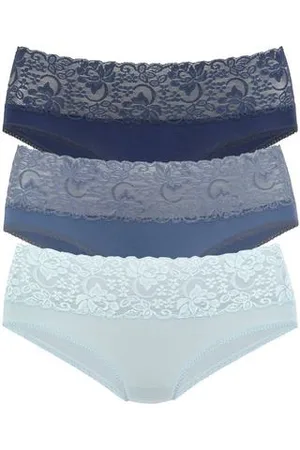 vivance collection Slip van elastische katoen met florale kant (3 stuks)