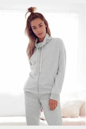 Bench Sweatvest met glansprint op de staande kraag, loungepak