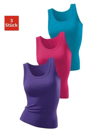 H.I.S Tanktop Zonder zijnaden van zachte ribkwaliteit van katoen (Set van 3)