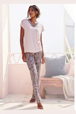 Lascana Pyjama met gedessineerde details (set, 2-delig)