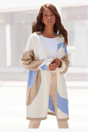 Lascana Lang vest met patroon, zachte cardigan, comfortabele pasvorm