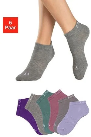 Lascana Sneakersokken met ingebreid merklogo (set, 6 paar)