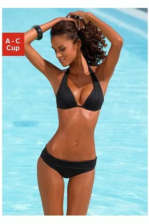 Lascana Triangelbikini in de nek te binden, gewatteerde cups, met ingebouwde kussens