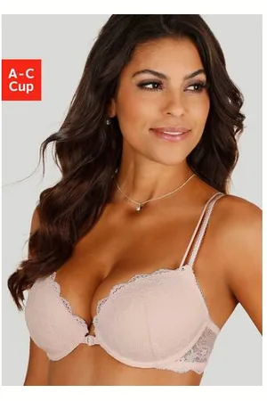 Lascana Push-up-bh met praktische voorknopsluiting en delicate spaghettibandjes, lingerie