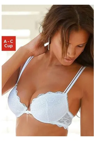 Lascana Push-up-bh met praktische voorknopsluiting en delicate spaghettibandjes, lingerie