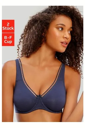 Petite Fleur Minimizer-bh van katoen met naadloze cups, basic lingerie (Set van 2)
