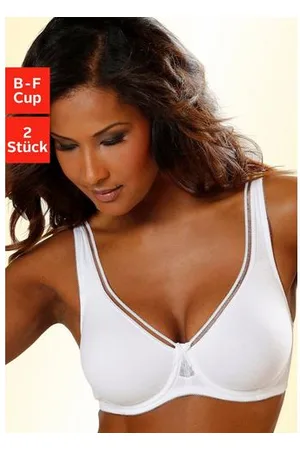 Petite Fleur Minimizer-bh van katoen met naadloze cups, basic lingerie (Set van 2)