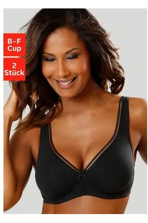 Petite Fleur Minimizer-bh van katoen met naadloze cups, basic lingerie (Set van 2)