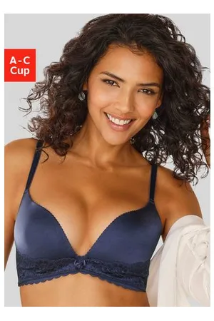 Lascana Push-up-bh zonder beugels, met extra platte randen en fijne kant, ondergoed