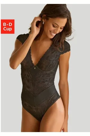 QS by s.Oliver Body Adèle gemaakt van discreet transparant, gebloemd kant, sexy lingerie