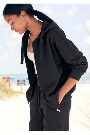 Lascana Sweatvest -lounge jas van biologische katoen, loungewear