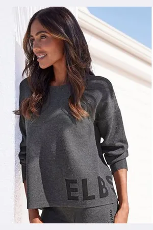 ELBSAND Gebreide trui -Loungesweatshirt van hoogwaardig breiwerk met gebreid logo, loungewear