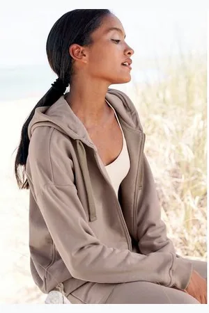 Lascana Sweatvest -lounge jas van biologische katoen, loungewear