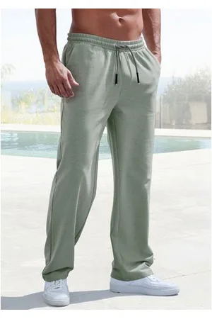 john devin Sweatbroek Comfortabele broek in melange-look van katoenmix