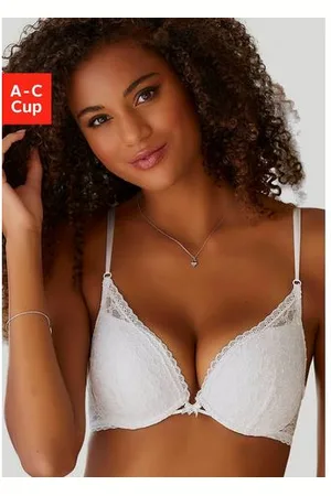 QS by s.Oliver Push-up-bh Clarissse met fijne kant en bandjes in bandjes-look