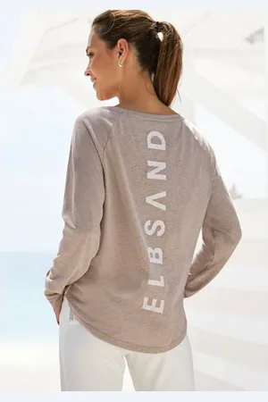 ELBSAND Longsleeve Tira met logoprint op de rug, shirt met lange mouwen, sportief-casual