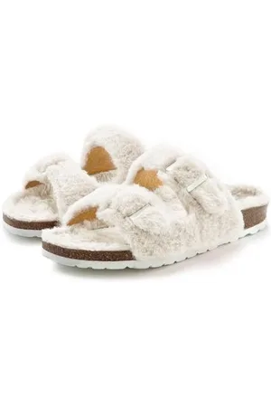 vivance collection Pantoffels Pantoffel, Pluche Pantoffels met knuffelig, warm faux fur, kurkvoetbed, pantoffel, slipper