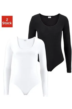 vivance collection Body met lange mouwen elastische katoenkwaliteit (Set van 2)