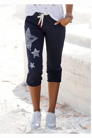 Venice Beach Sweatbroek met sterrenprint en zakken, vrijetijdsbroek, loungebroek