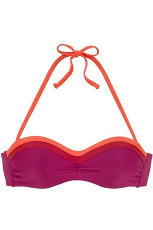 QS by s.Oliver Beugelbikinitop in bandeaumodel Yella met contrastkleurige details