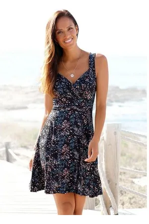 vivance collection Jerseyjurk met all-over print in wikkel-look, zomerjurk, strandjurk