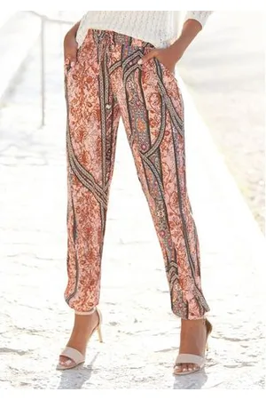 Buffalo Strandbroek met all-over print en zakken, elastische tailleband, jersey broek