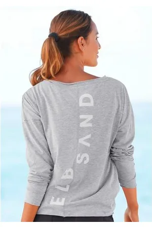 ELBSAND Shirt met lange mouwen Eltje met logoprint op de rug, longsleeve van katoenmix