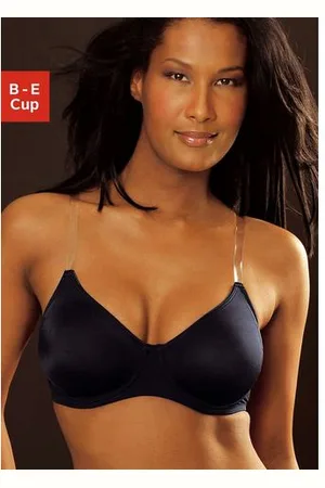 Nuance T-shirt-bh met beugels, zonder cups en met transparante bandjes, basic
