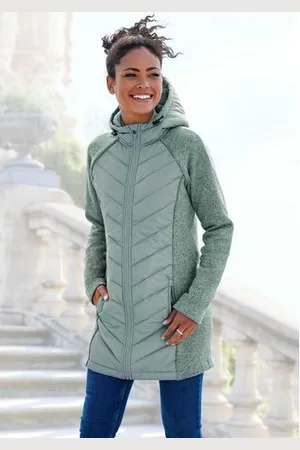 vivance collection Gewatteerde jas met tricot-fleece-mouwen