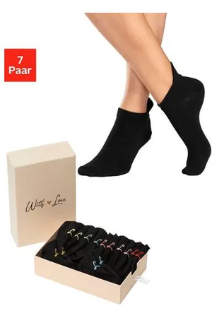 Lascana Sneakersokken met klein borduursel (set, 7 paar, Box)