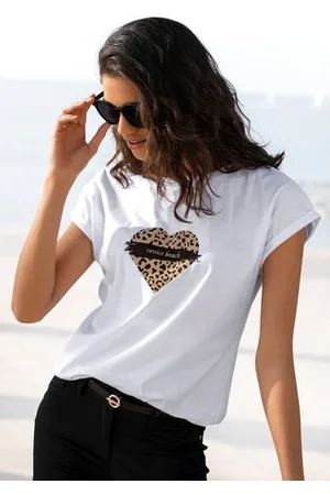 Venice Beach Shirt met korte mouwen met print op de voorzijde, katoenen t-shirt, losse pasvorm