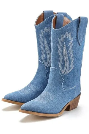 Lascana Cowboy boots Cowboy enkellaars, western enkellaars, ankleboots in denim-look