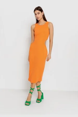 Lascana Midi-jurk van ribmateriaal