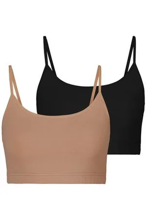 Lascana Bustier van elastisch katoen (2-delig, Set van 2)