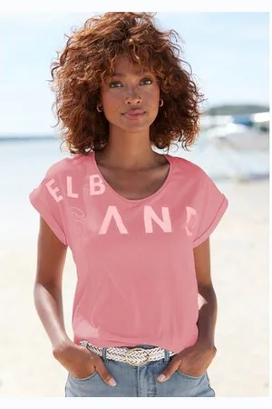 ELBSAND T-shirt gemaakt van zachte jersey, shirt met korte mouwen, sportief en comfortabel