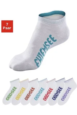 CHIEMSEE Sneakersokken met gekleurde logo’s (set, 7 paar)