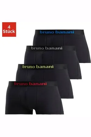 Bruno Banani Hipster strak zittende boxershorts met logo webband van katoenmix (set, 4 stuks)