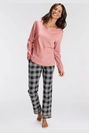 H.I.S Pyjama met geruite pyjamabroek (2-delig, 1 stuk)