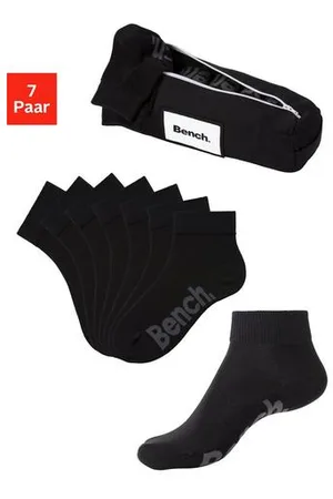 Bench Korte sokken in aansprekend etui met ritssluiting (set, 7 paar)