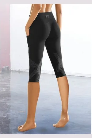 Lascana Caprilegging met optisch reflecterende print en tasje voor de mobiele telefoon