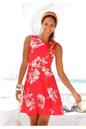 beachtime Strandjurk met bloemenprint, mini jurk, katoenen zomerjurk