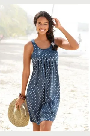 beachtime Strandjurk met ornamenten-print, mini jurk, zomerjurk