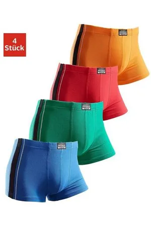 Authentic Underwear Boxershort met contrastkleurige strepen opzij (4 stuks, Set van 4)